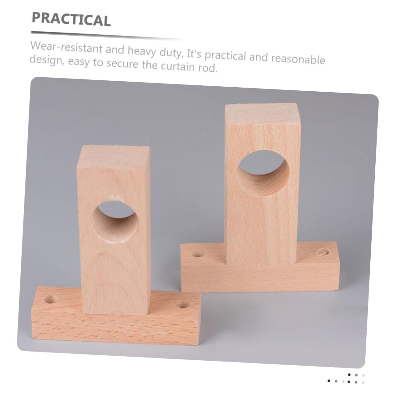 Mobestech 4pezzi Supporti in Legno per Bastoni per Tende Interni Semplici e Resistenti Porta Bastone da Parete per Decorazioni Moderne Facili da Installare e Sicuri