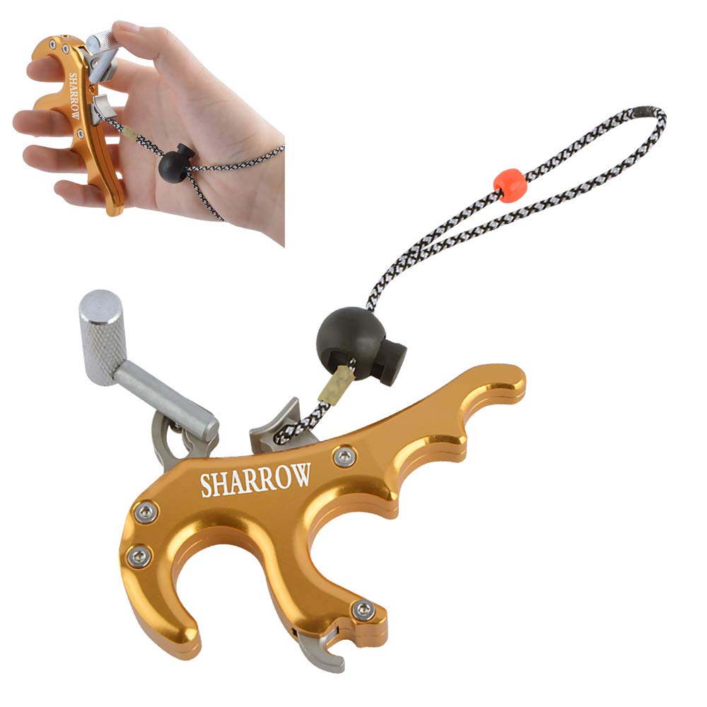 Arc Compound Release Aid 4 Finger Aide à la Libération Déclencheur Tir à l'arc Libération des Doigts Étrier de poignée Accessoires pour De Plein air Chasse