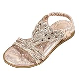 Girls Bohemian Rhinestone Sandals Sparkly Dress Flats...