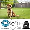 Dog Runner for Yard, Heavy Duty 100FT Dog Runs for Outside with 10FT Tie Out Cable, Trolley System Zipline for Large Dogs Up to 250lbs, Chew Proof Run Cable for Camping