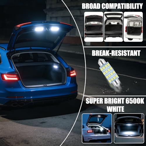 Kit 24 LED interior para auto, 42mm, 36mm, T10 194 168 W5W T5 74 blanco 6000K miniatura 6