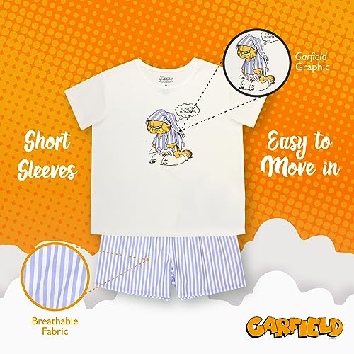 Garfield Big Girls' 2-Piece Loose-fit Recycled Polyester Pajama Set, Soft & Cute for Kids4