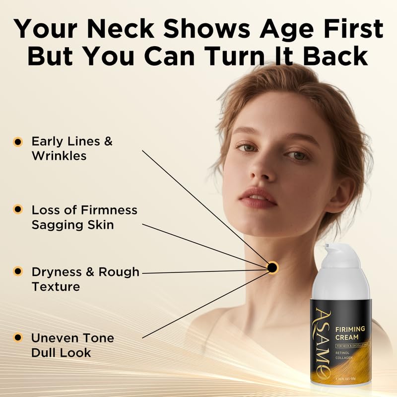 Neck Cream and Anti-Aging Moisturizer - Retinol, Hyaluronic Acid Formula for Face; Wrinkle Smoother for Women & Men Helps Improve the Look of Sagging Skin for Tightening Up-Obsidian Deep Dot