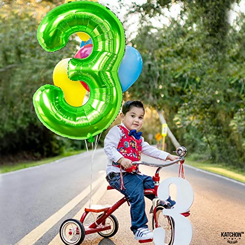 Image of KatchOn Light Green Number 3 Balloon 40 Inch