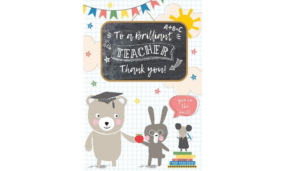 Piccadilly Greetings Brilliant Teacher Thank You Teacher Card - 7 x 5 inches