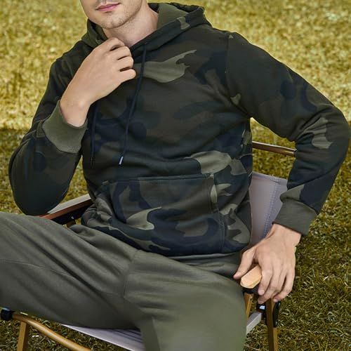 Mens Fall Hoodies Camo Fleece Hoodie Sweatshirts Long Sleeve Basic Pullover Tops Drawstring Hooded Sweatshirt3