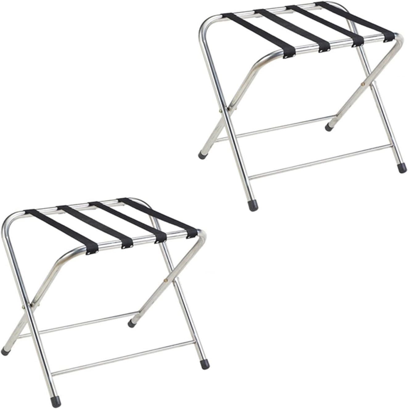 MSHGSKU Luggage rack 2pcs Suitcase Stand for Guest Room - Luggage Rack, Stainless Steel Luggage Holder