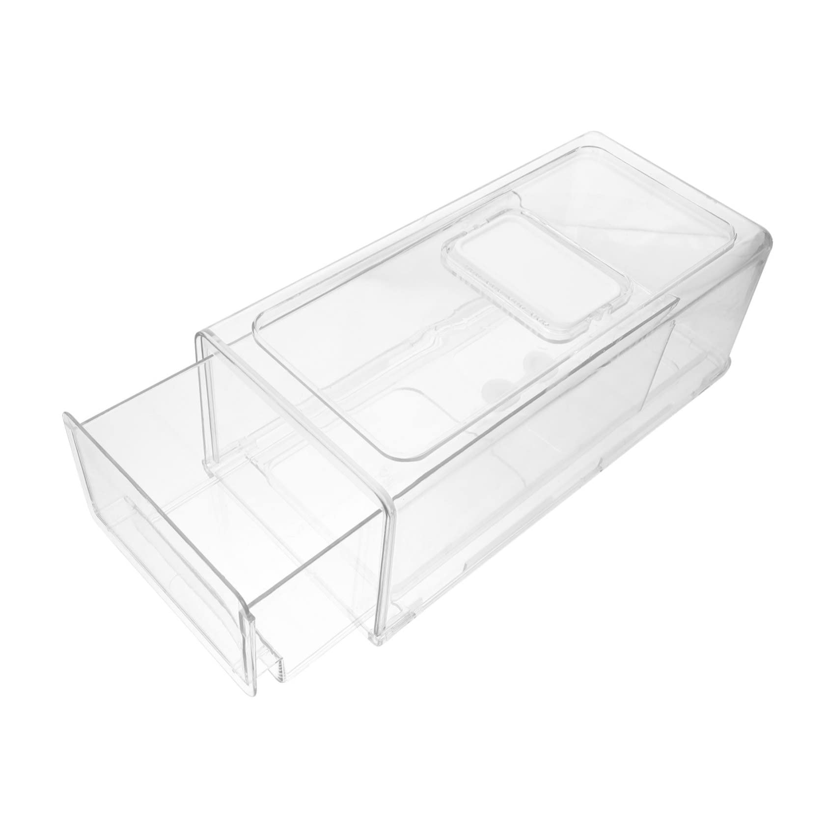 POPETPOP Organizer Frigorifero Impilabile con Cassetto Trasparente Contenitore Stoccaggio per Alimenti Scatola Immagazzinaggio per Frigorifero Design e
