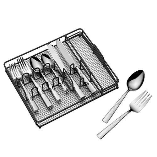 Gourmet Basics by Mikasa 5151858 Barletta 42-Piece Stainless Steel Flatware Set with Matte