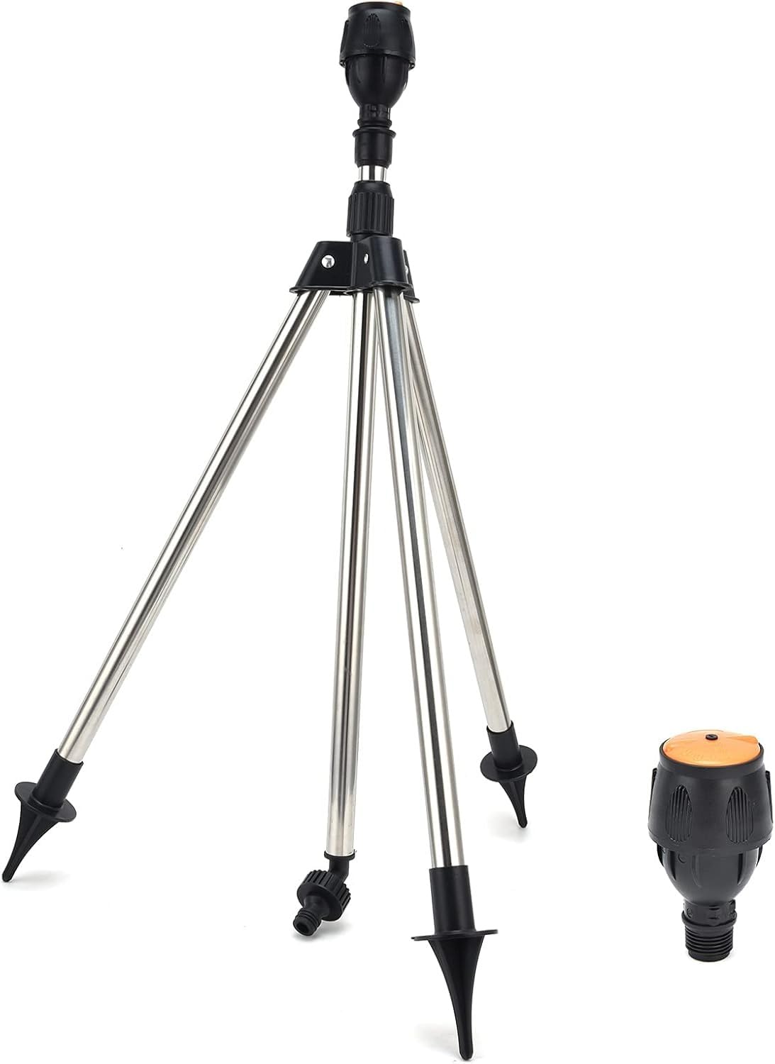 Automatic Rotating Sprayer, 30 To 360 Degree Garden Sprinkler Head, Adjustable Height Tripod Ranging From 56 To 89 Centimeters, Suitable for Garden Irrigation and Watering System