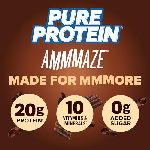 Image of Pure Protein AMMMAZE Blackout Cake Protein Bars, 12 Count - 20g Protein, 3g Fiber, No Added Sugar - Chocolate Meal Replacement - On the Go Snacks