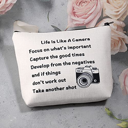 Photographer Makeup Bag Life Is Like A Camera Photography Gifts Inspirational Gifts For Camera Lovers(Photographer) #TOP1