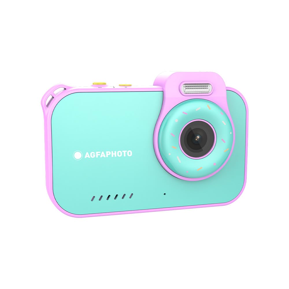 AgfaPhoto Realikids Cam Waterproof 2 – Çocuk kamerası, su geçirmez, 12 MP, HD video, selfie modu, filtre ve çerçeve, entegre oyunlar, lityum pil – Mavi