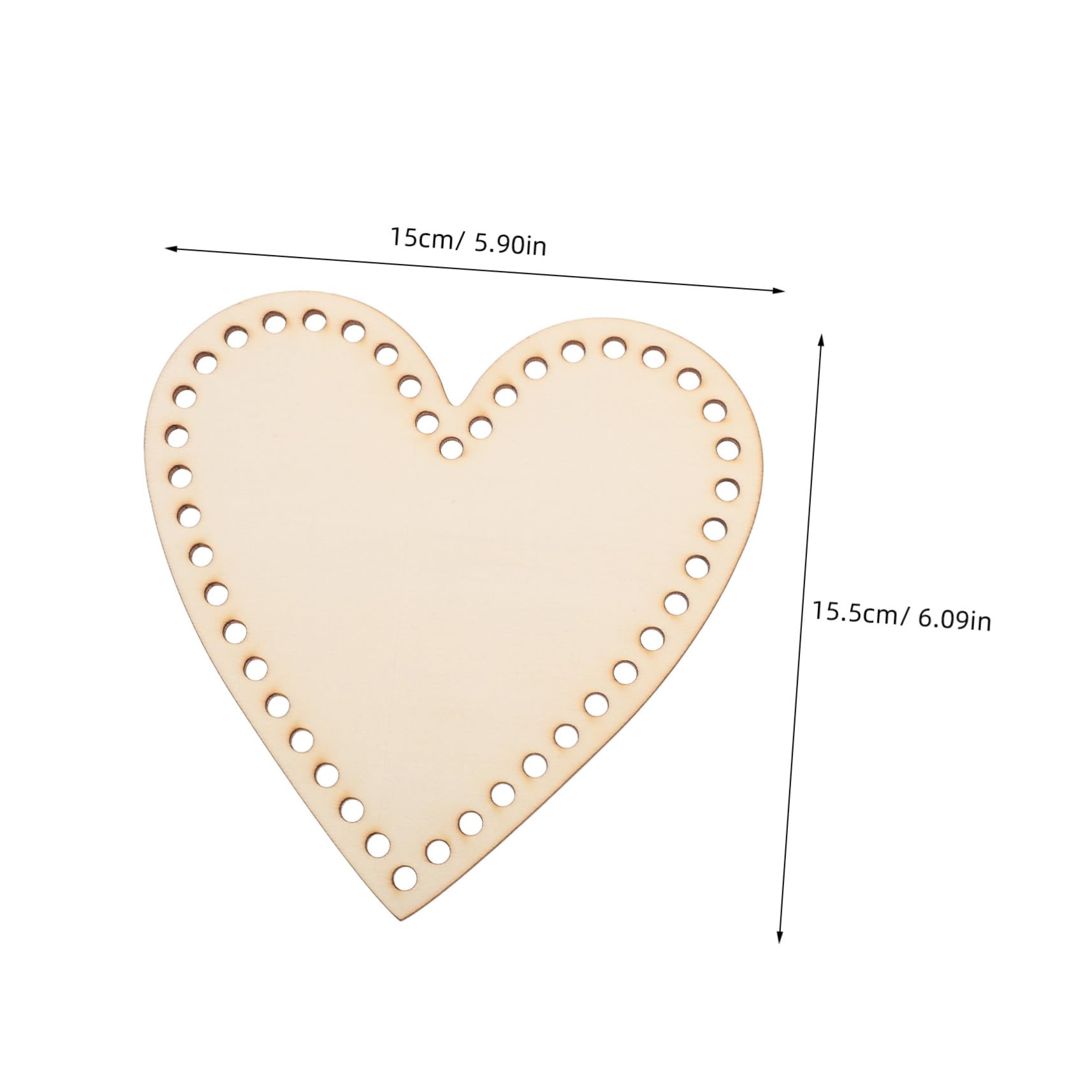 ERINGOGO Wooden Basket Bottom Circle Hoop 2pcs Mini Embroidery Frame for Knitted DIY Crochet Basket Making Heart Bag Bottom