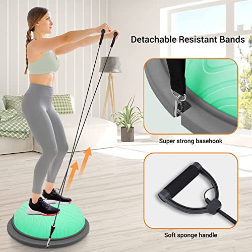 PROIRON Balance Trainer with Resistance Bands, Balance Ball, Half Yoga Ball, Air Dome Balance Ball with Pump/Nonslip Base, Body Balance Strength Trainer Ball Equipment Exercise Workout Trainer - Image 5