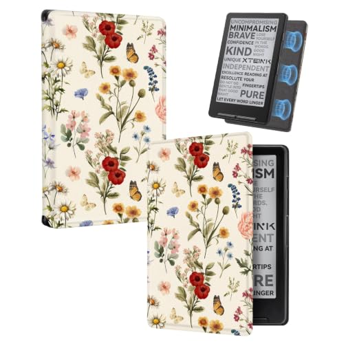 Image of CoBak Magnetic Case for XTEINK X4, Ultra-Lightweight Protective Cover for Xteink X4 E-Reader, Secure Magnetic Attachment(Classical Flowers)