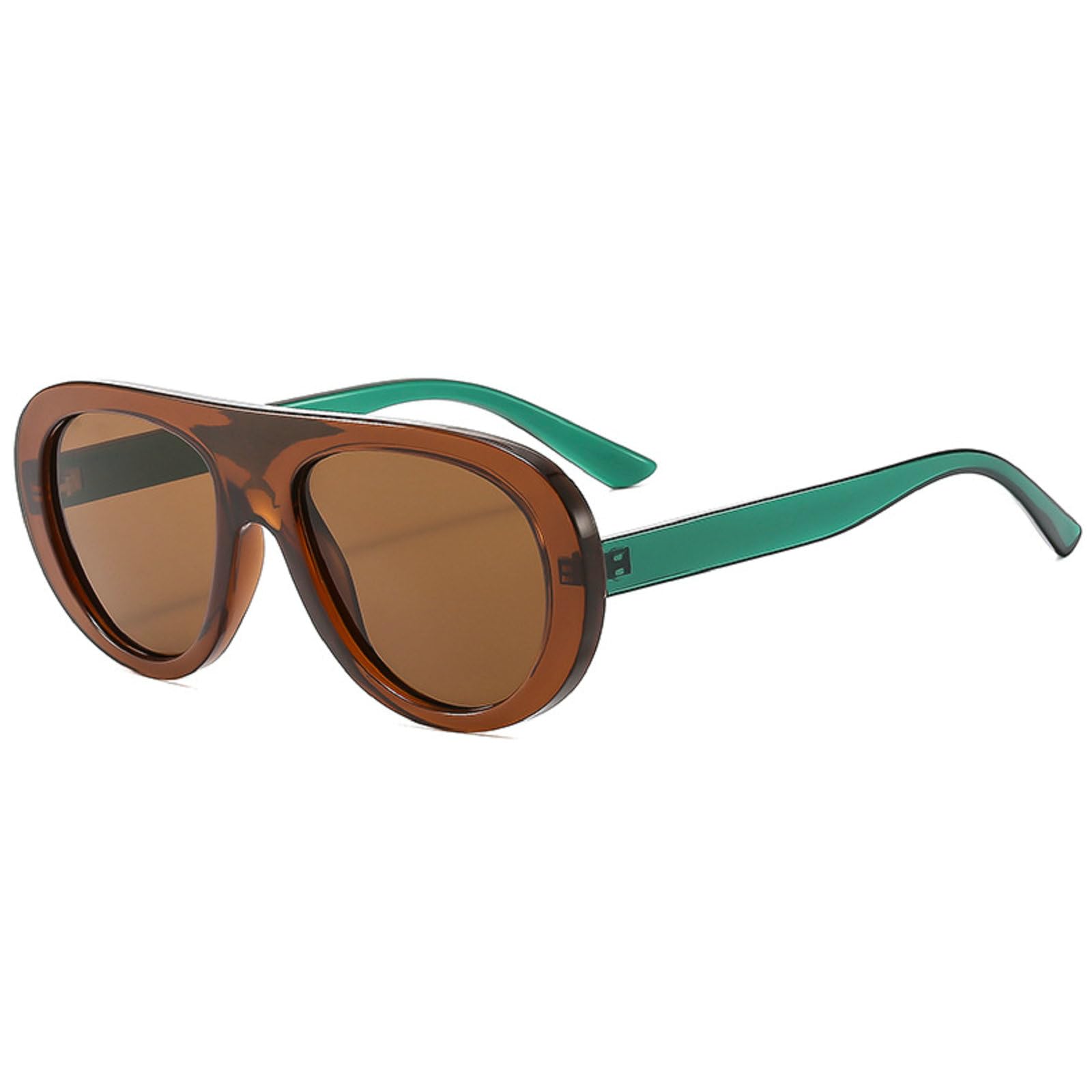 Popular Fashion Pilot Women Leopard Green Sunglasses Retro Wide Legs Men Trending Punk Gradient Sun Glasses 1164