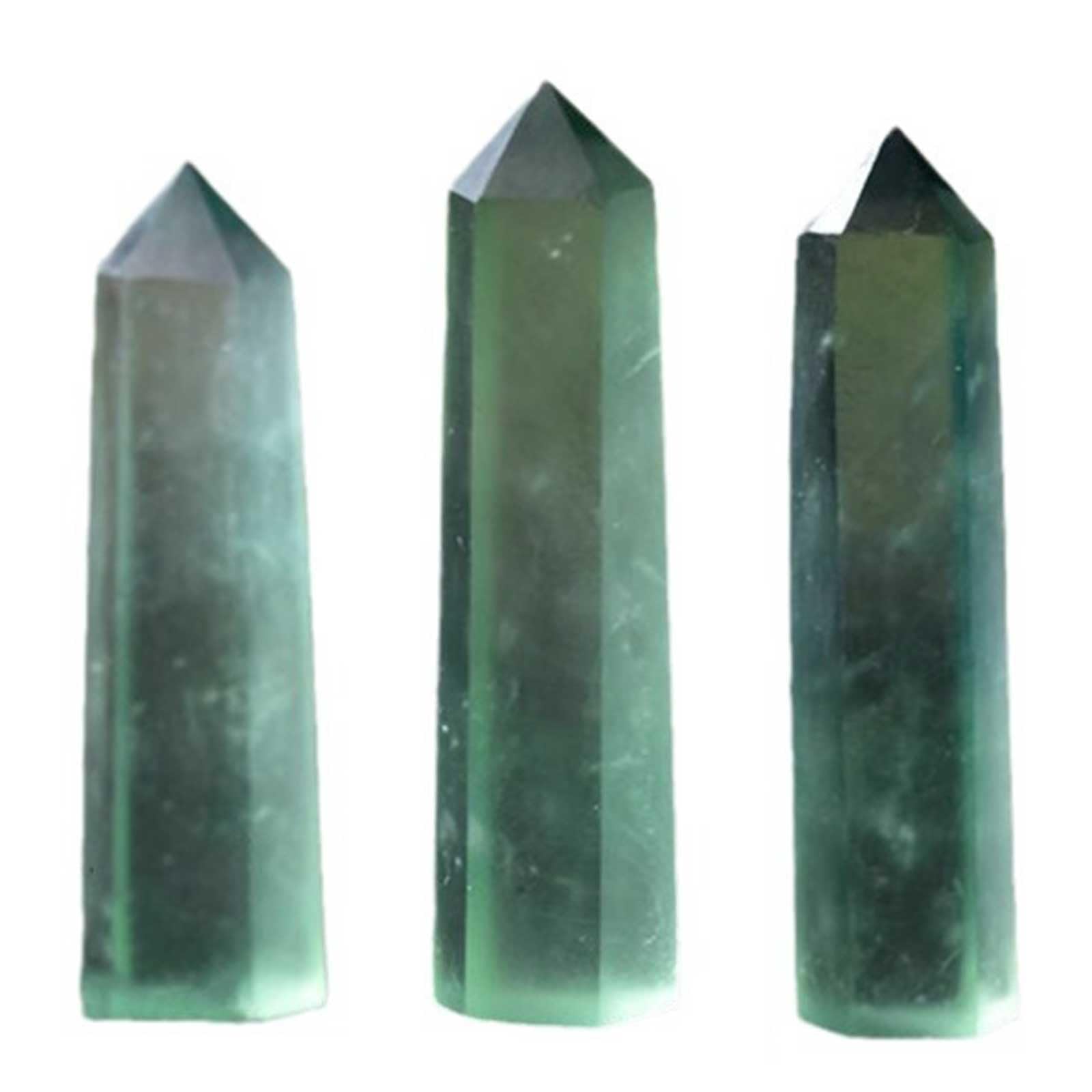 AGSHYWFT Green Fluorite Healing Crystal Wand Polished Stone Tower