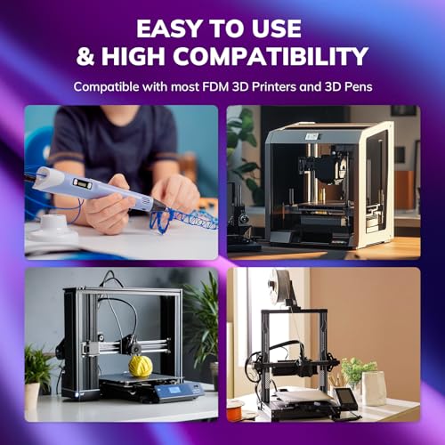 Image of AMOLEN Silk PLA 3D Printer Filament, Shiny Dual Color PLA 1.75mm, Multicolor Change 3D Printing Filament for Most FDM 3D Printer, 1kg Spool(2.2lbs), Blue Fuchsia