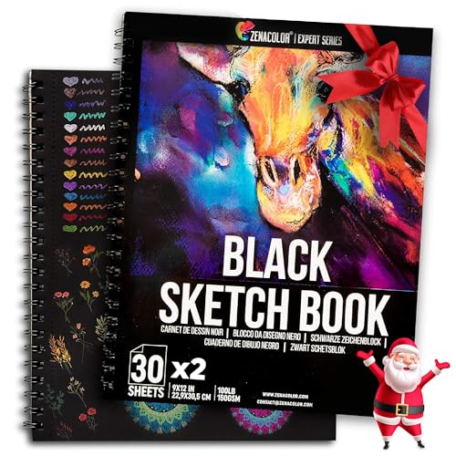 Black Sketchbook (Pack of 2 60 Sheets)