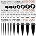 BodyJ4You 48PC Ear Stretching Kit - 14G-00G Beginner Gauges - Aftercare Jojoba Oil - White Black Marble Acrylic Plugs Tapers Silicone Tunnels - Lightweight Expanders Men Women