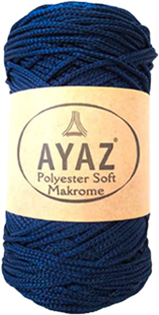 Macrame 3mm Craft Cord, Colored Soft Polyester 250 gr 175 m DIY Line, Wall Hanging Rope, Bag, Basket String, Crochet and Knitting Yarn (1148)