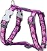 Red Dingo Desinger Dog Harness, Breezy Love Purple (15mm x Neck: 30-48cm / Body 36-54cm) S