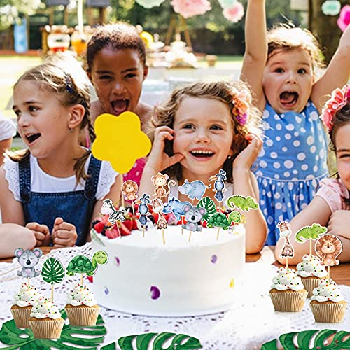 Sunny Seat A-JUNGLECAKE48 Jungle Safari Animal Cupcake Toppers 48 Pack Happy Birthday Cake Decor thumb #6