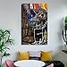 RIUFIN Wall Art Canvas Print,Wall Art Head 1981 Street Graffiti Art Picture Theme Party Decor Prints Painting Nordic Decoration Living Room Home Decor 16x24inch(40x60cm)