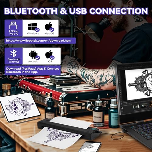 image for PeriPage P90 Tattoo Stencil Printer, Wireless Thermal Tattoo Printers 