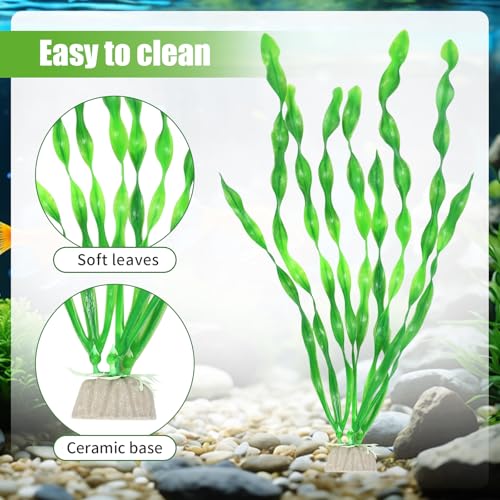 Image of AQUANEAT Artificial Fish Tank Plants, Plastic Aquarium Accessories, Multi Color Fake Decorations, 10packs