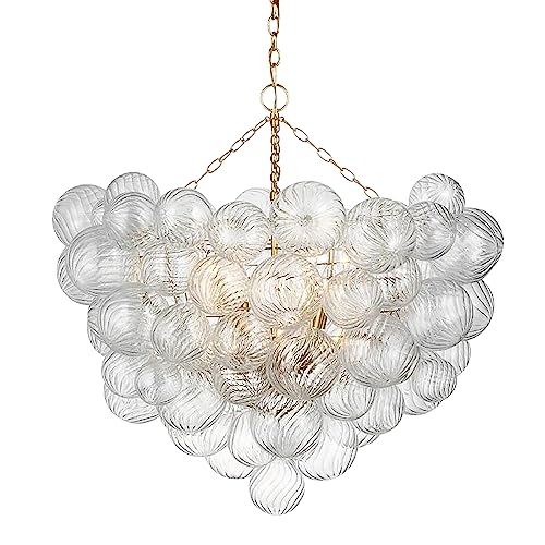 Longree Nordic Bubble Ball Swirled Glass Chandelier, Dia 36 inch