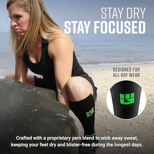 Image of MudGear Graduated Compression Socks, Durable, Sweat-Resistant OCR Performance Socks with Cushioned Footbed, Made in USA
