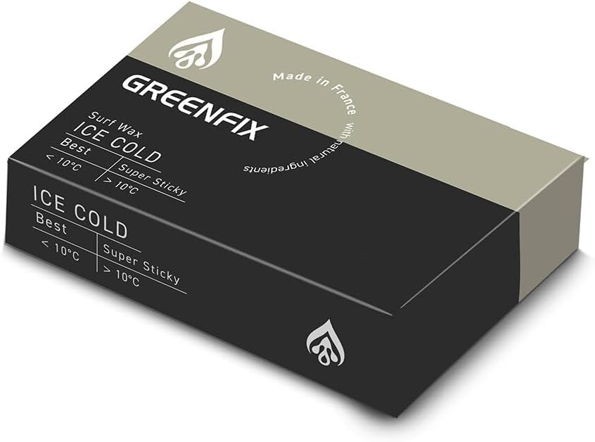 SURF SYSTEM GreenFix/Cold Water 48-58°F - Organic High Performance Surfboard Wax, Natural Ocean Friendly - Made in France - Non-Melting in Sun, Winner 2009 EU Innovation Award