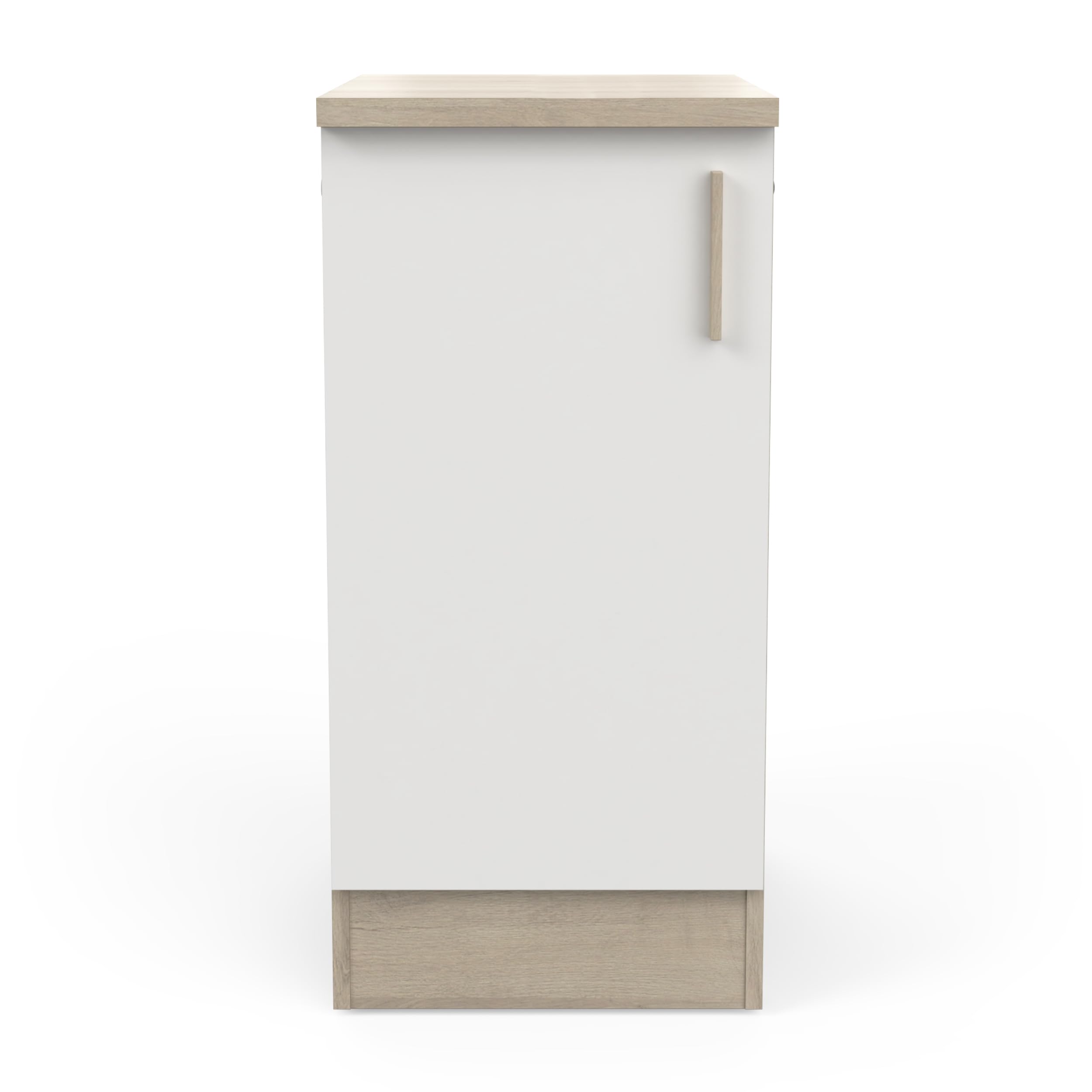 Mueble bajo de Cocina con encimera y 1 Puerta - Cocina Completa «Origan» - Color Roble Claro y Blanco Mate - 44,3 x 60 x 100,6 cm