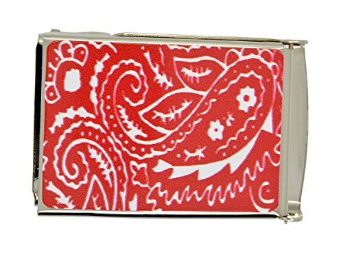 BodyJewelryOnline Canvas Military Red Bandana Pattern Web Belt & Buckle 60 inches2