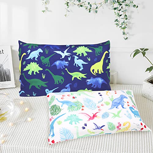 Tanofar HU-XI-33 Toddler Pillowcase, Kids Pillow Cover For Sleeping, 2 Pack Dinosaur Set Fit Pillow Sized 13"X 18 Inch Or 14"X19", 100% Silky Soft Microfiber, Envelope Closure, Baby Travel Pillowcase For Boys Girls thumb #1