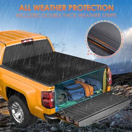 Image of Nilight Soft Roll-Up Tonneau Cover for 2019-2026 Chevy Silverado 1500 & GMC Sierra 1500 5.8ft Bed, Waterproof Truck Bed Cover