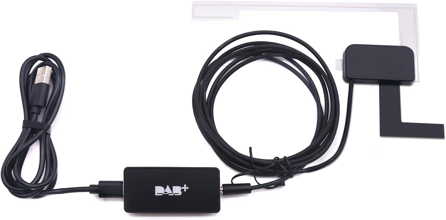 Antenna DAB+ per autoradio Kit DAB+ per auto Ricevitore radio digitale Antenna Adattatore radio Dab per auto per autoradio Android Connessione porta USB