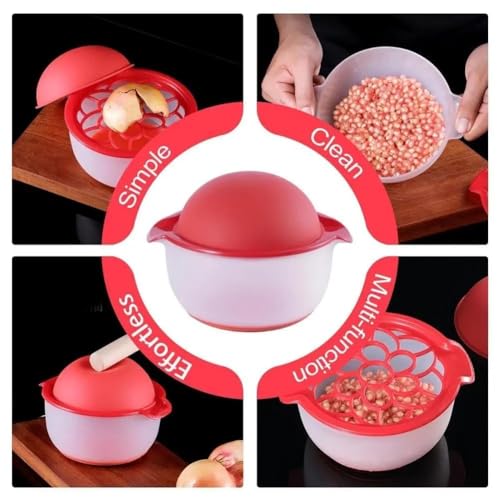 Image of Pomegranate Peeler Silicone Deseeder with Bowl, Pomegranate Arils Removal Tool, Anti-Slip Seed Separator, Manual Pomegranate Seeder Remover, Easy Fruit Peeling Machine Kitchen Gadget