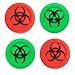 Playrealm Morbido Silicone Texture 3D Copri Levette Analogiche Pollice Presa Copertina Thumb Grip x 4 per PS5, PS4, Xbox Series X / S, Xbox One, Switch PRO Controller (Confezione Bioh Rosso Verde)