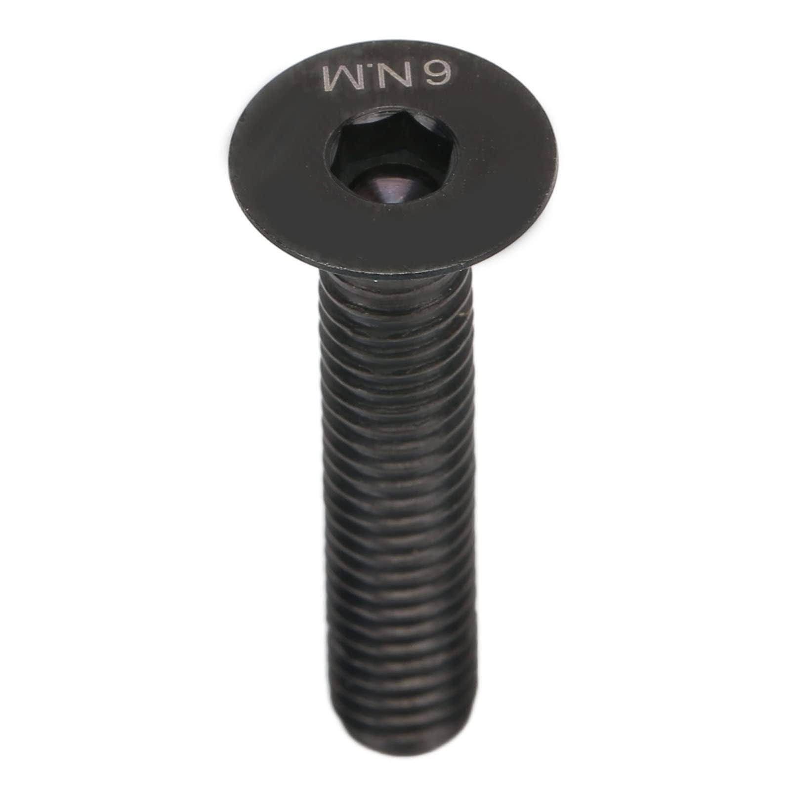 cardyven Bike Stem Bolt Screw, M6x30mm Flat Head Top Cap Fixing Bolt, Bicycle Hex Socket Screw Titanium Alloy Lengthen Fixation Screw for Bike Repair Spare Parts Ride (Black)