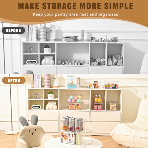 Image of 12 Pack Middle Stackable Storage Boxes for Storage and Organization, Clear Storage Bins with Lids, Plastic Storage Containers with Lids, Plastic Bins with Handles for Office, Bedroom, Study Room