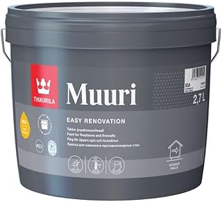 TIKKURILA Muuri - Heat-Resistant Paint For Interior Fireplaces & Firewalls (Water-Based) - 3 Litres