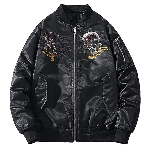 XYXIONGMAO Streetwear Bomber Jackets Windbreaker Techwear ghost embroidery pattern Clothes Flight Jacket for Men2