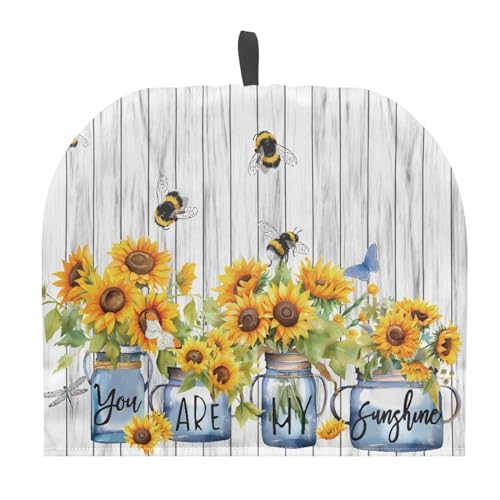 Image of Tea Cover Large Tea Pots Cozy Tea Cozies Teapot Dust Cover Insulated Keeping Warm Tea Kettle Quilt for English Tea Sets for Home Kitchen Tea Pot Decor, You are My Sunshine