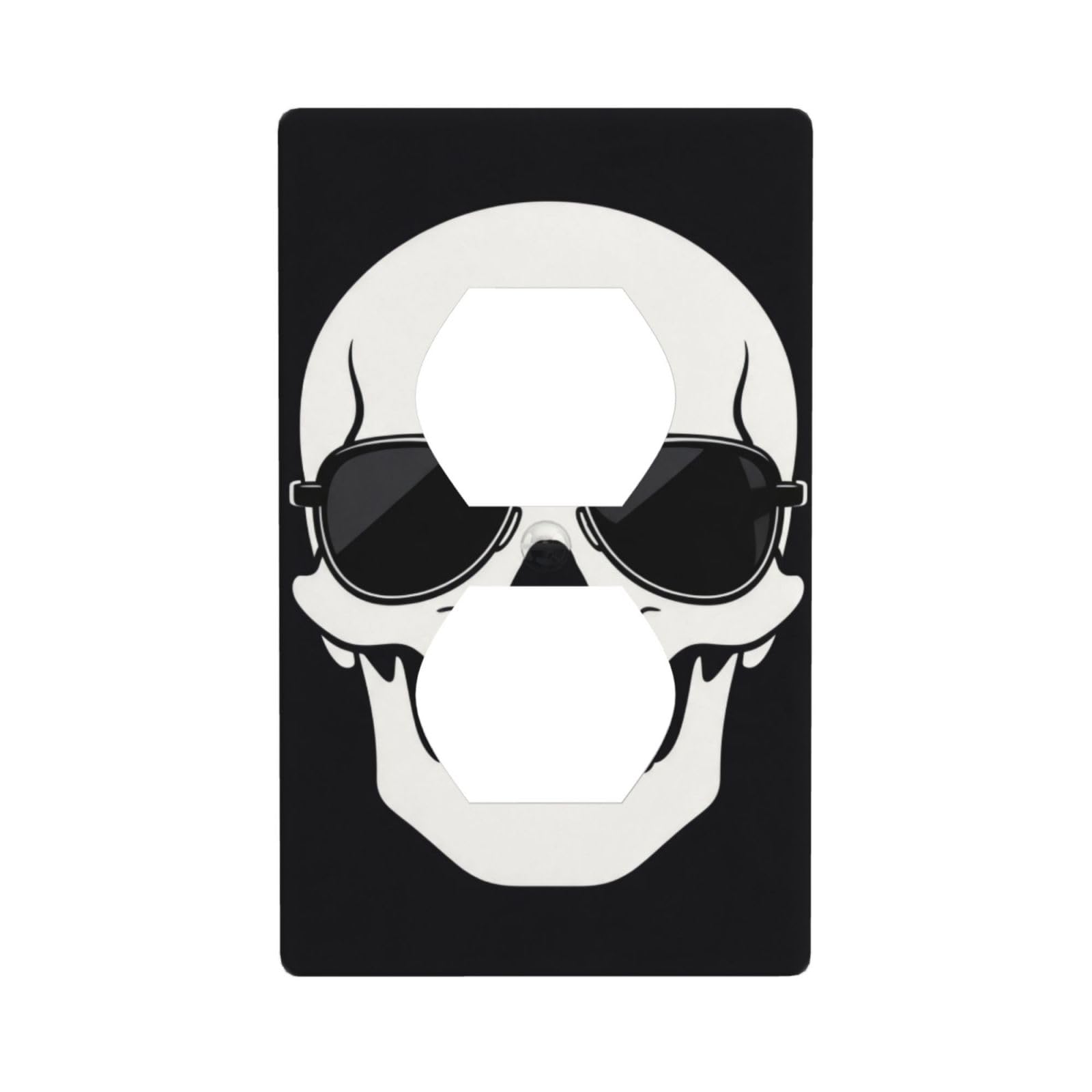 Sunglass Skull Flat Unbreakable Polycarbonate Switch Plate-1 Gang Screwless Wall Plate for Home Office