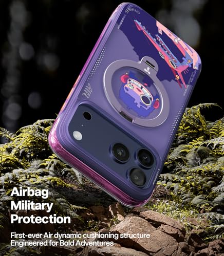 Image of TORRAS X GAWX Q3 Air Limited Edition Case for iPhone 17 Pro 6.3 inch, Stronger Magnetic Stand, Fit for MagSafe, Heavy-Duty Protection for iPhone 17 Pro Phone Case, Camera Control, Neon NightMuse