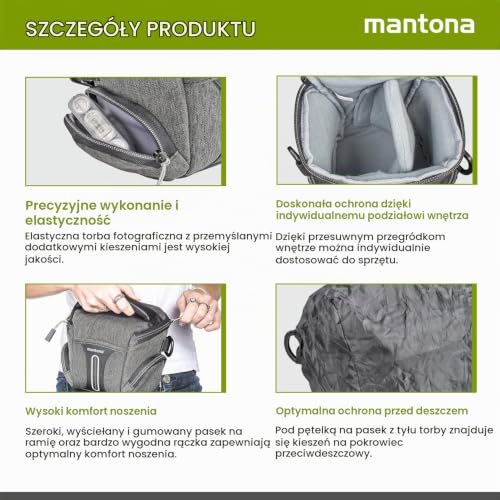 Mantona Torba na aparat Tallinn, rozmiar: S antracyt