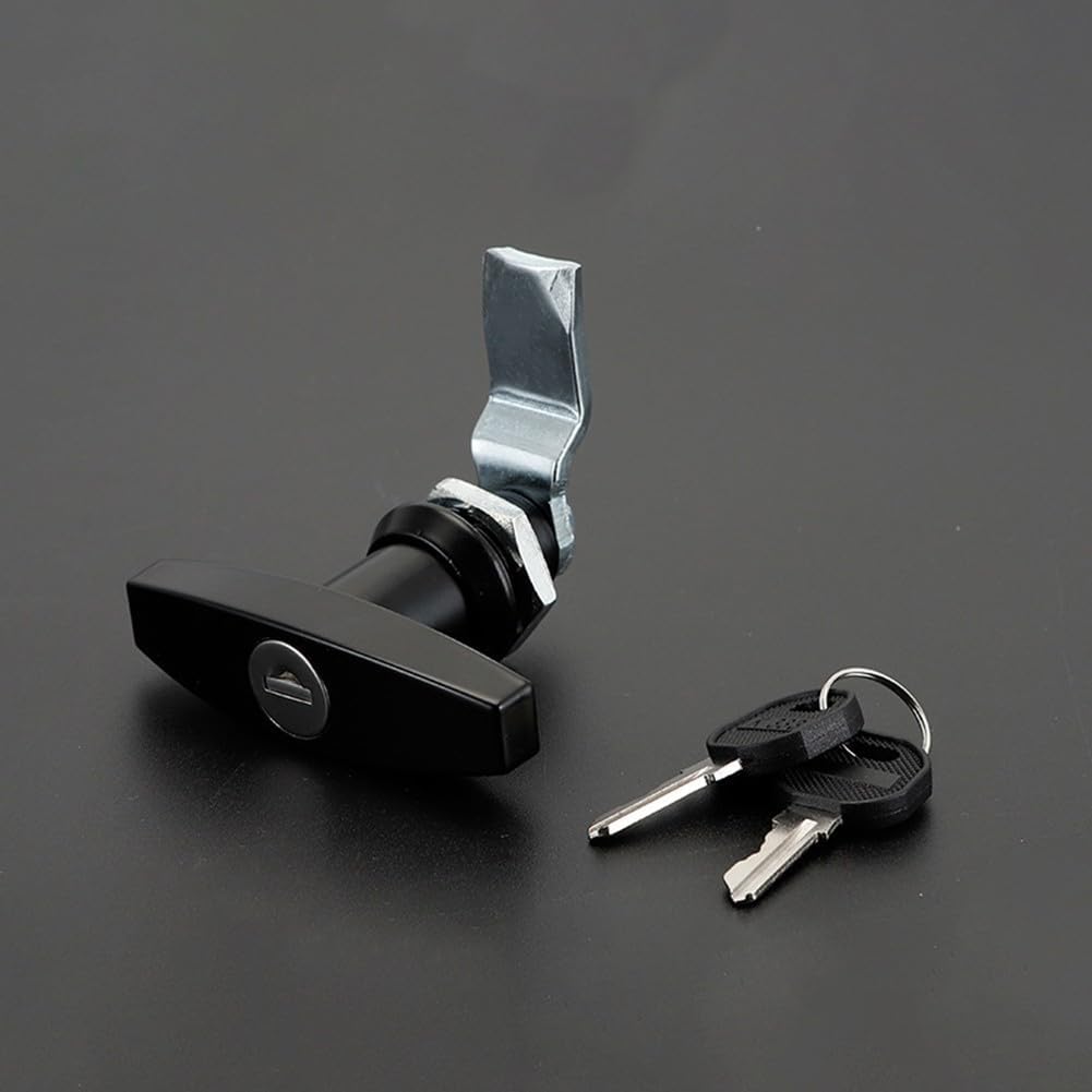 Zinc Alloy T-Handle Door Lock Tool Boxes, Garage Doors, Cabinets, Trailers, Caravans & Canopies – Rear-Mounted with Keys, Heavy-Duty Security Hardware